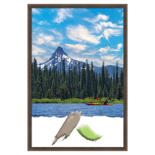 Amanti Art Hardwood Wedge Mocha Wood Picture Frame Opening Size 20 x 30 in.