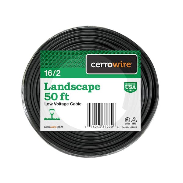 Cerrowire 50 ft. 16/2 Black Stranded Low-Voltage Landscape Lighting Wire