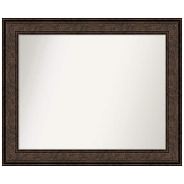 Amanti Art Ridge Bronze 33.5 in. x 27.5 in. Non-Beveled Classic Rectangle Framed Wall Mirror in Bronze
