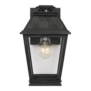 Falmouth Extra Small 1-Light Dark Weathered Zinc Hardwired Outdoor Wall Lantern Sconce