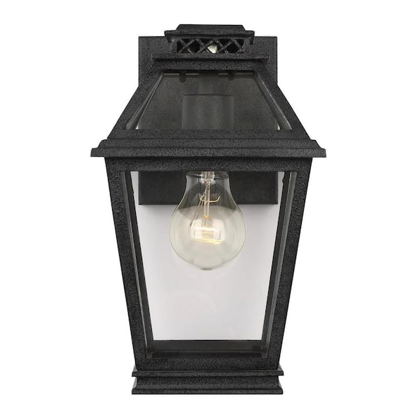 Generation Lighting Falmouth Extra Small 1-Light Dark Weathered Zinc Hardwired Outdoor Wall Lantern Sconce