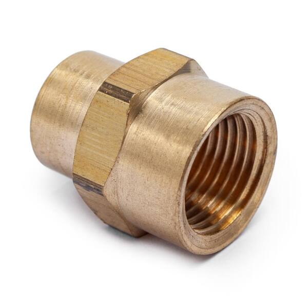LTWFITTING 3/8 in. FIP x 1/4 in. FIP Brass Pipe Reducing Coupling Fitting  (20-Pack) HF98R6420 - The Home Depot