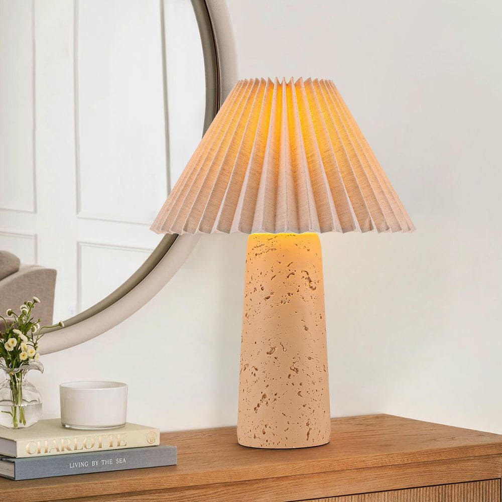 Nathan 1-Light 15.2 in. Natural Stone Beige Table Lamp price history on PriceWatchPro