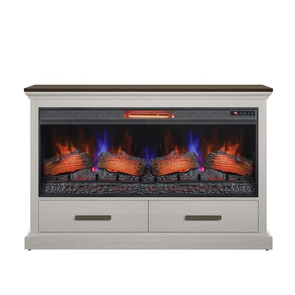 Twin Star Home 47.38 in. Freestanding Electric Fireplace with Storage Drawers