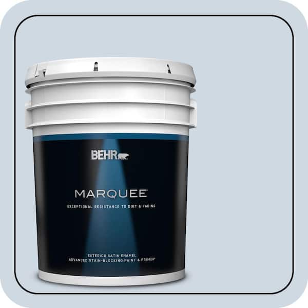 BEHR MARQUEE 5 gal. #S520-1 Pale Cornflower Satin Enamel Exterior Paint & Primer