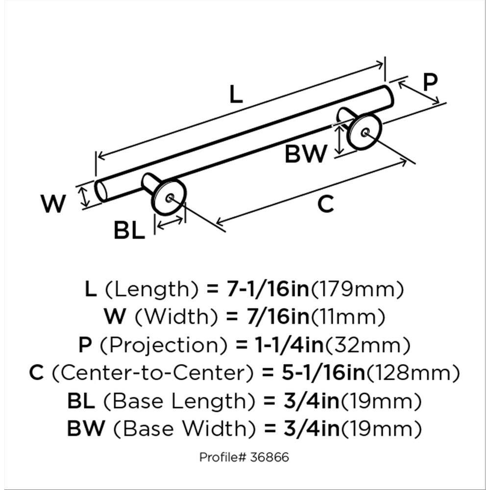 Satin Nickel 7-Inch Modern Cabinet Bar Pull