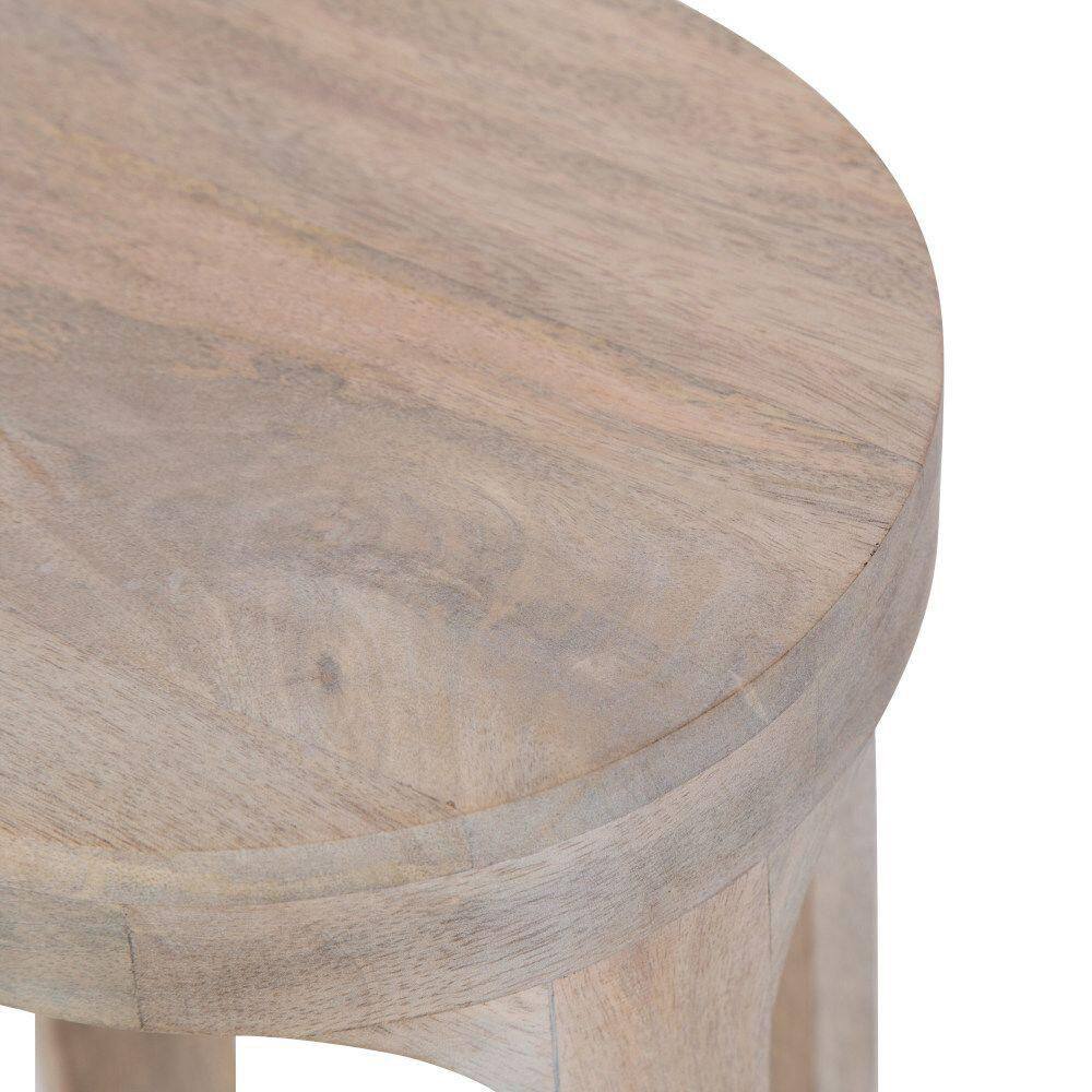 Dahl 8 in. W. White Round Coastal Wood End Table - thumbnail 6