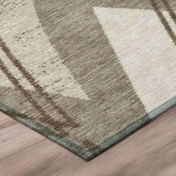 Chantille Machine Washable Indoor/Outdoor Abstract ACN2909 Linen 10 ft. x 14 ft. Area Rug