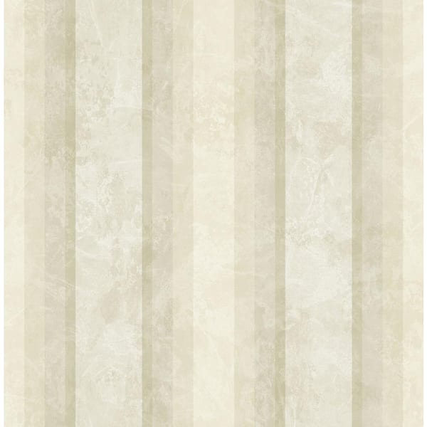 Marbled Stripe Cream and Beige Paper Non-Pasted Strippable Wallpaper Roll (Cover 56.05 sq. ft.)