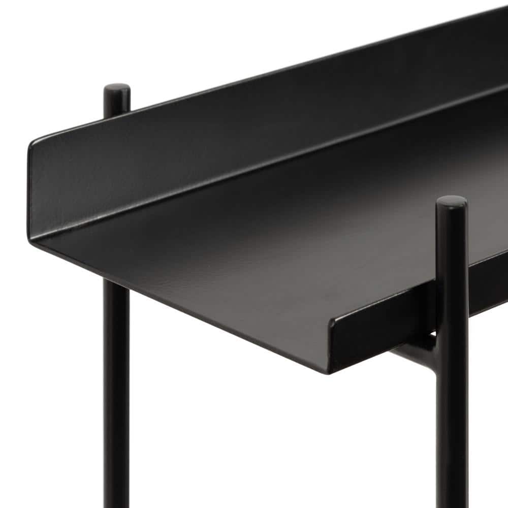 Dominic Black Metal 2-Tier Floating Wall Shelf