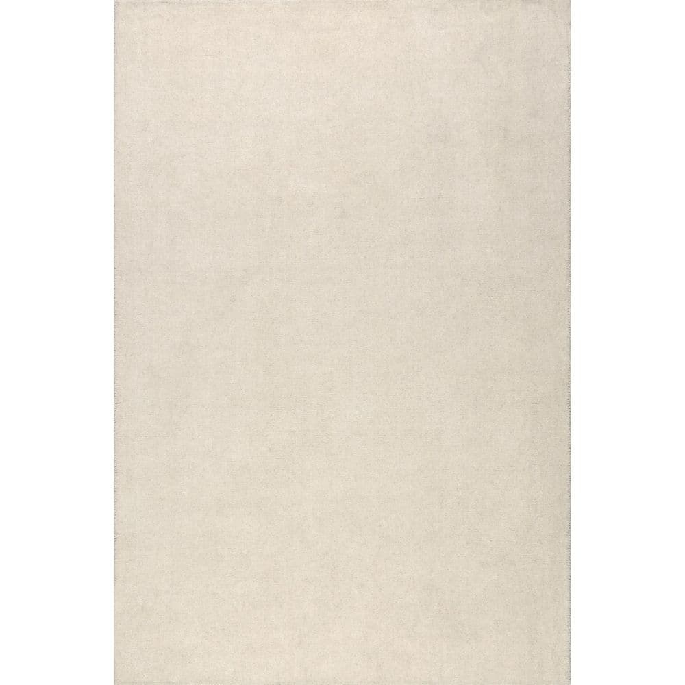 Maru Ivory Handmade Wool Rectangular Area Rug 8' x 10'