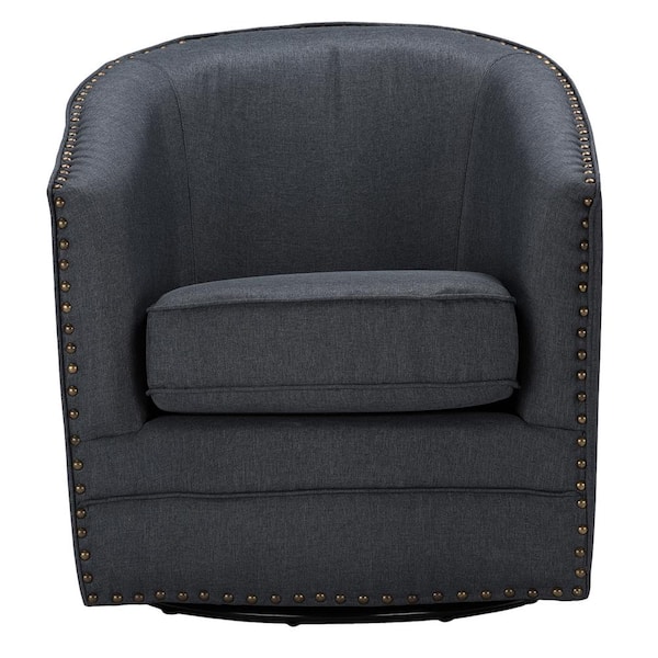 Baxton Studio Porter Contemporary Gray Fabric Upholstered Accent Chair
