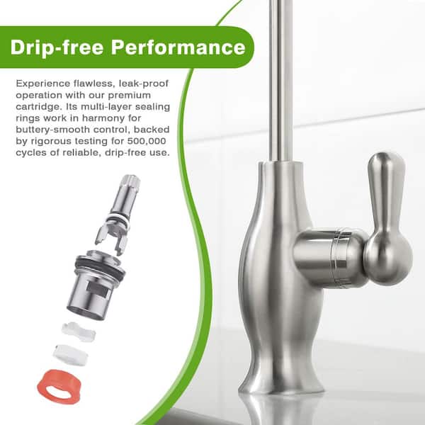 Lead-Free Single Handle Beverage Faucet in Stainless Steel Brushed Nickel