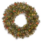 Crestwood Spruce 36 in. Artificial Wreath with Clear Lights
