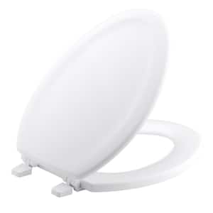 Stonewood Elongated Closed Front Toilet Seat in Honed White