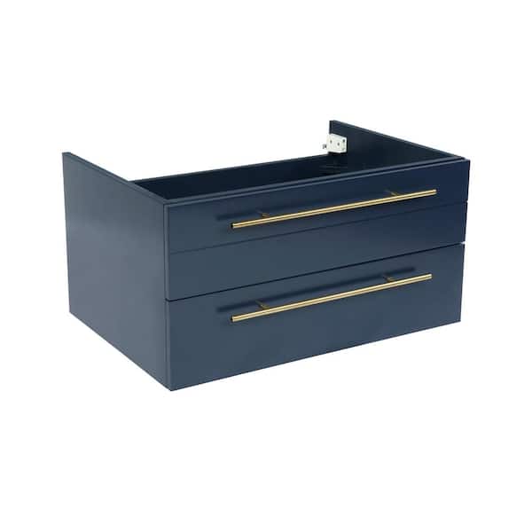 Fresca Lucera 29 in. Wall Mount Floating Single Bath Vanity Cabinet without Top in Royal Blue - Undermount Sink Compatible