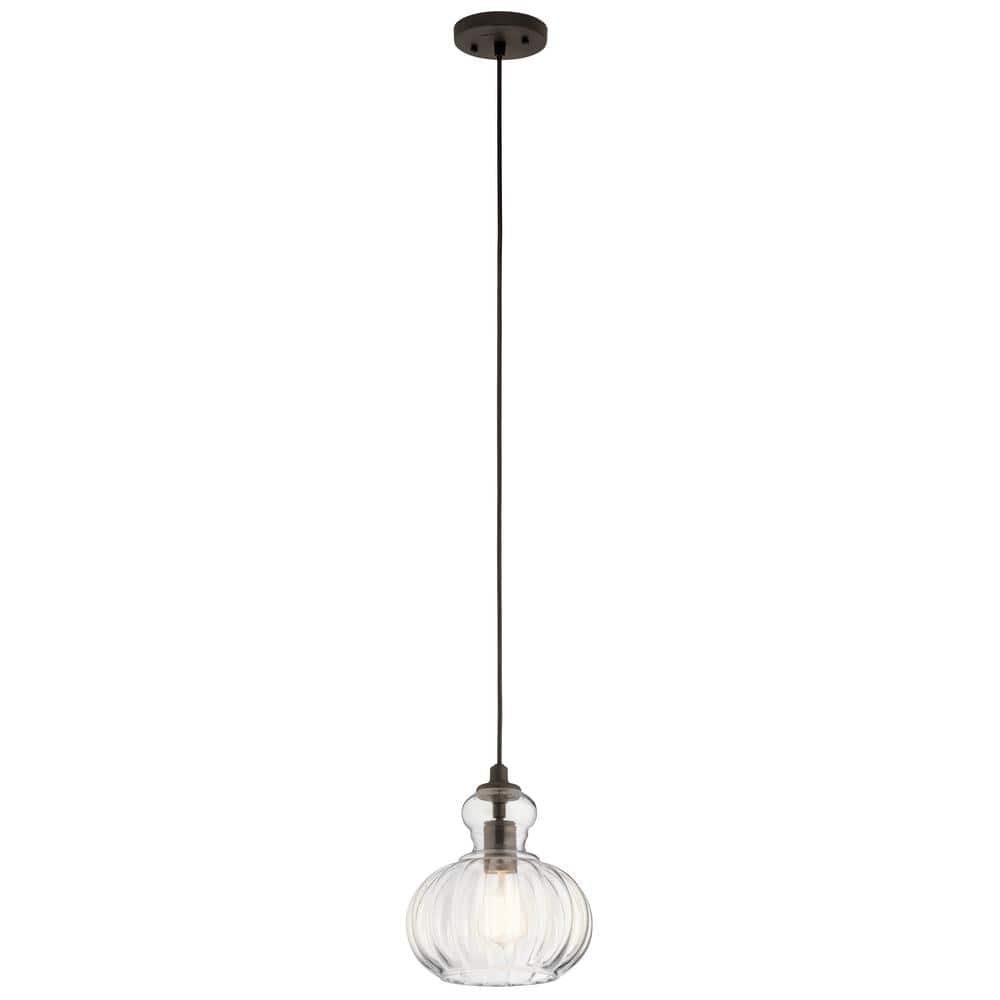 Olde Bronze Mini Pendant with Clear Glass Shade