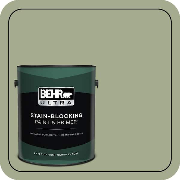 BEHR ULTRA 1 gal. #PMD-36 Mountain Sage Semi-Gloss Enamel Exterior Paint & Primer
