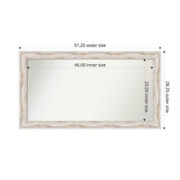 Amanti Art Alexandria White Wash 51.25 in. x 28.25 in. Custom Non ...