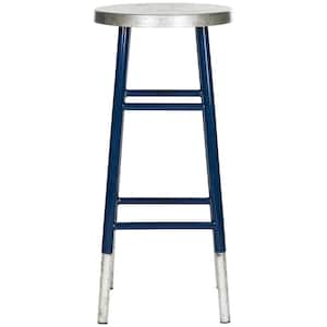 Kenzie 30 in. Navy/Silver Dipped Bar Stool