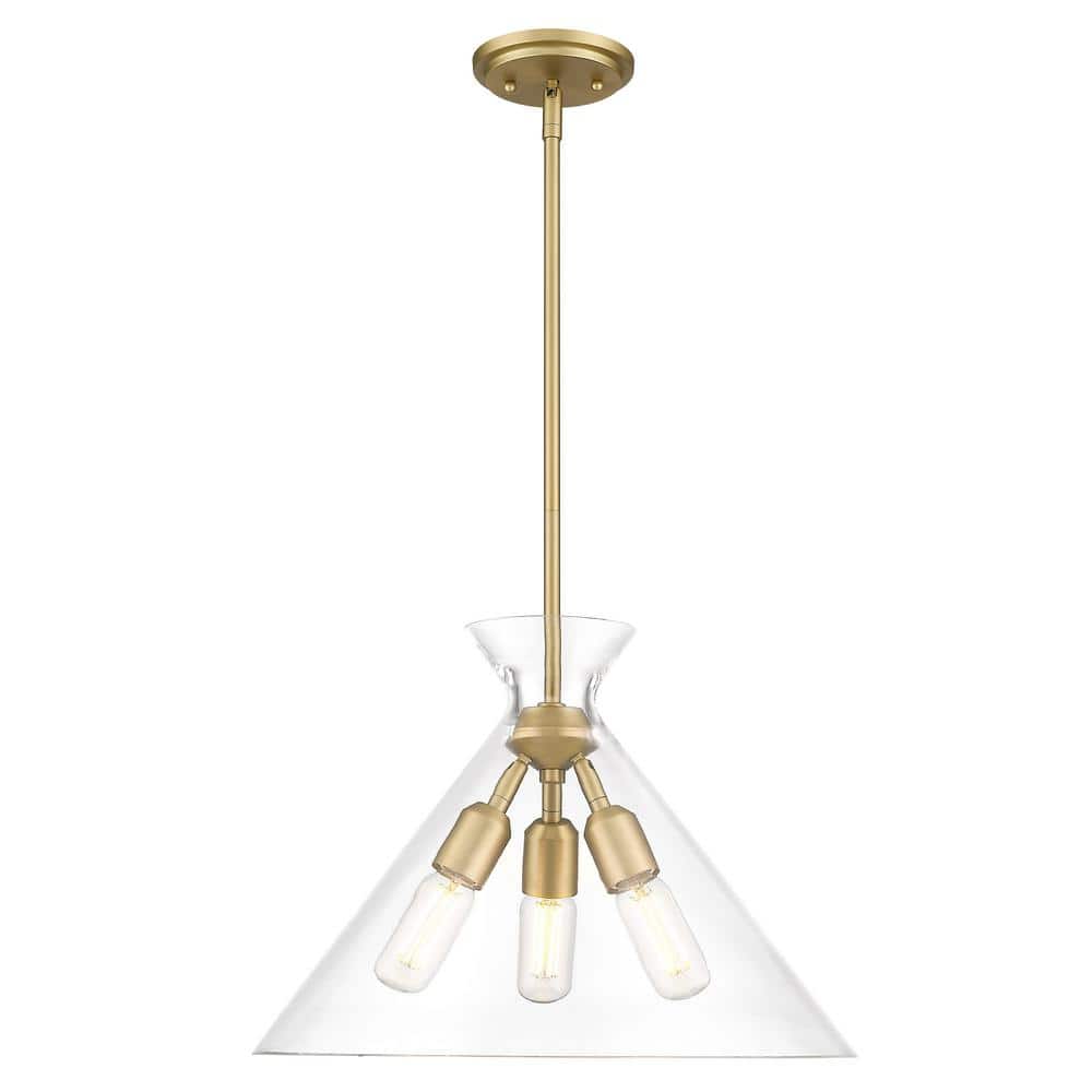 Elegant Malta Brushed Champagne Bronze Pendant Light with Clear Glass