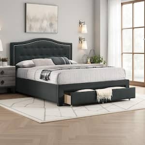 Zinus Wanda Platform Queen Bed with Storage Footboard HD