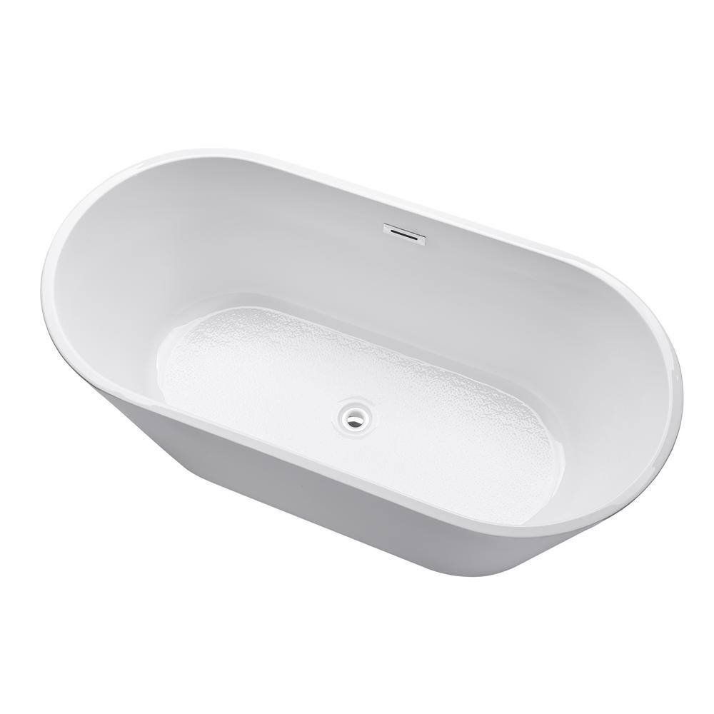 Vanity Art Domme 54 in. Acrylic Flatbottom Freestanding NonSlip