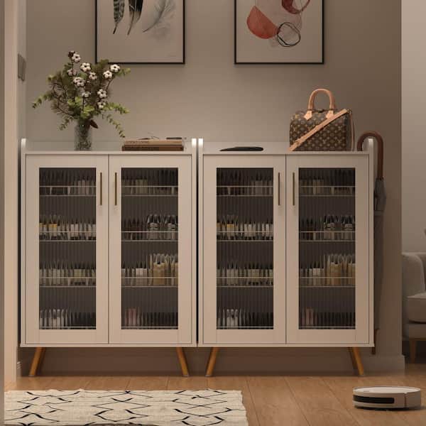 Shoe glass cabinet discount