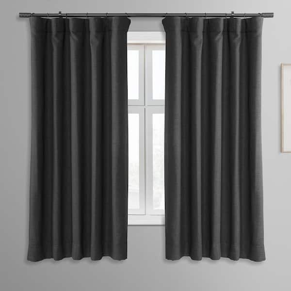 Exclusive Fabrics & Furnishings Smoked Truffle Rod Pocket Blackout Curtain - 50 in. W x 63 in. L (1 Panel)