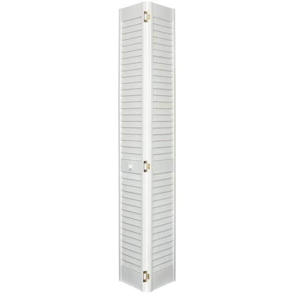 Home Fashion Technologies 24 in. x 80 in. Louver/Louver Primed Solid Wood Interior Closet Bi-Fold Door