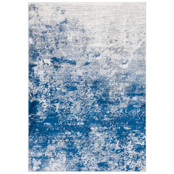 SAFAVIEH Brentwood Gray/Navy 4 ft. x 6 ft. Abstract Area Rug