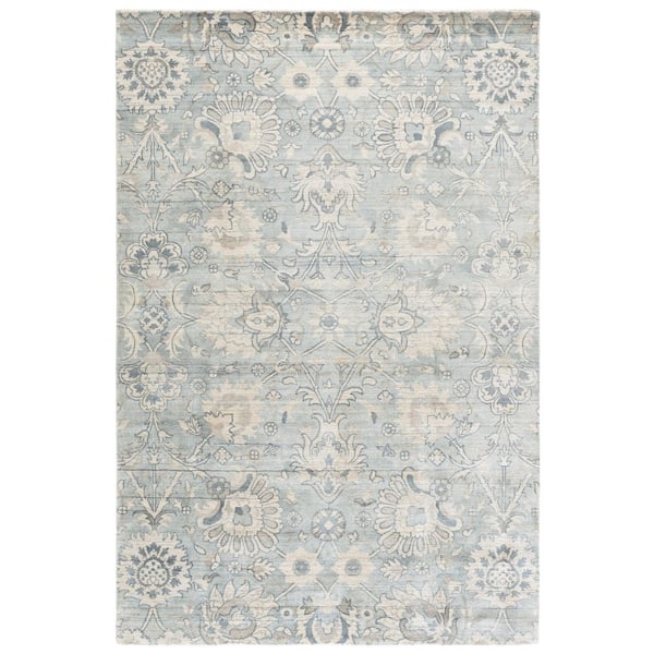 Mirage 6 ft. x 9 ft. Light Blue/Ivory Persian Area Rug