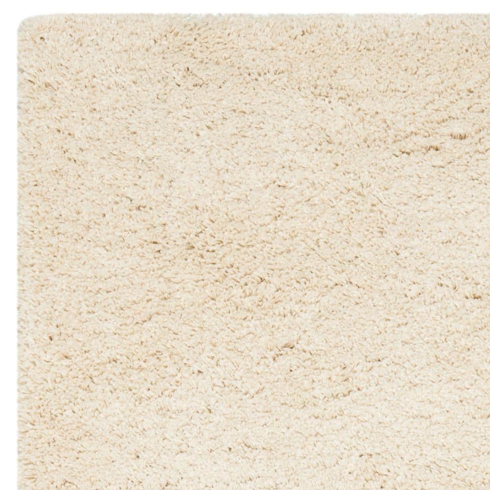 Coastal Comfort Ivory Shag Rug 5'3" x 7'6" Synthetic Blend
