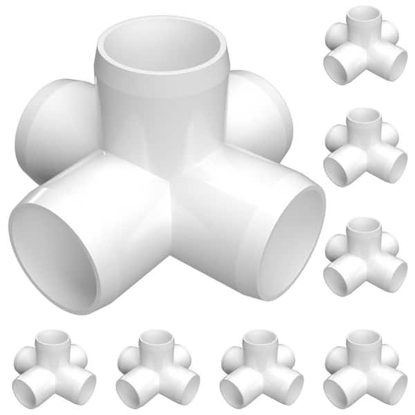 Formufit 3/4 in. Furniture Grade PVC 5-Way Cross in White (8-Pack)