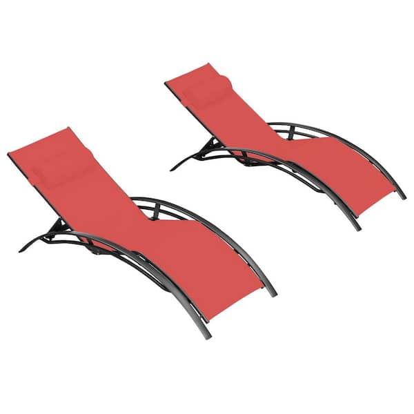 PURPLE LEAF Aluminum Patio Chaise Lounge Set Metal Outdoor Beach Pool Sunbathing Lawn Lounger Recliner Chair