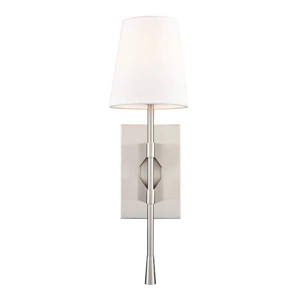 Millennium Lighting 5.5 in. 1-Light Brushed Nickel Sconce Linen