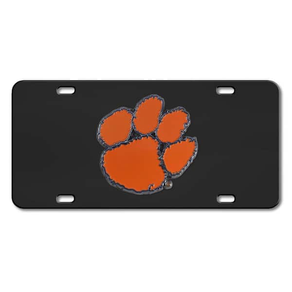 FANMATS Clemson Tigers 3D Black License Plate