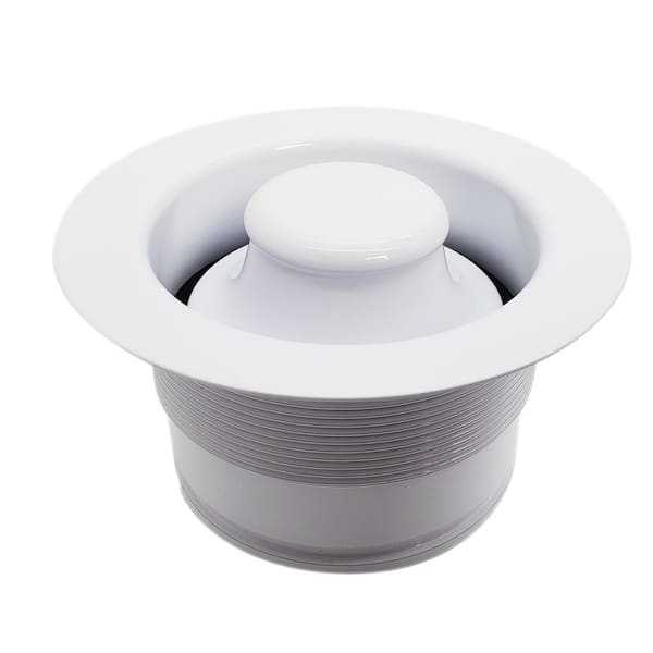 Westbrass 3-1/2 in. Brass EZ Mount Disposal Flange and Stopper in White