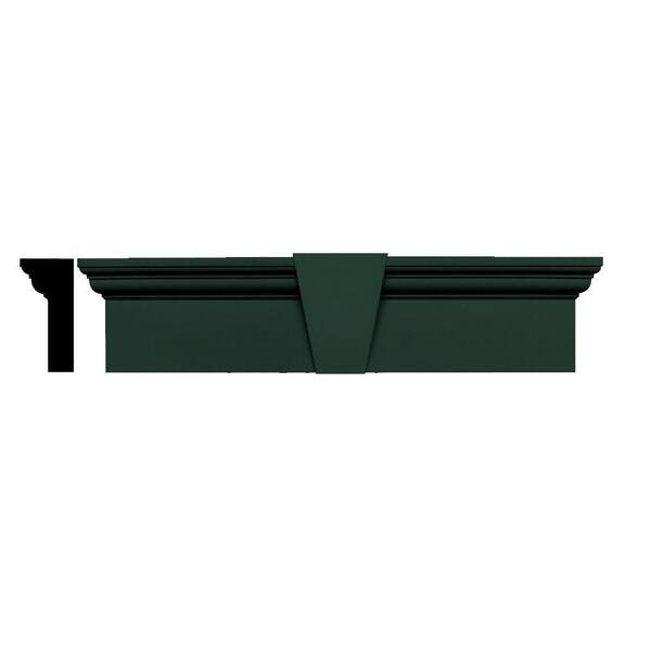 Builders Edge 3-3/4 in. x 9 in. x 43-5/8 in. Composite Flat Panel Window Header with Keystone in 122 Midnight Green