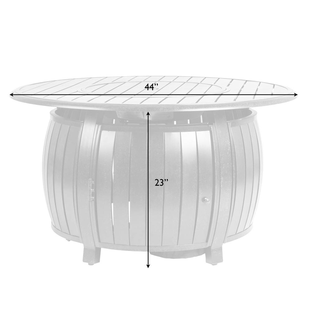 Round Bronze Aluminum Gas Fire Pit Table with Fire Bowl Lid