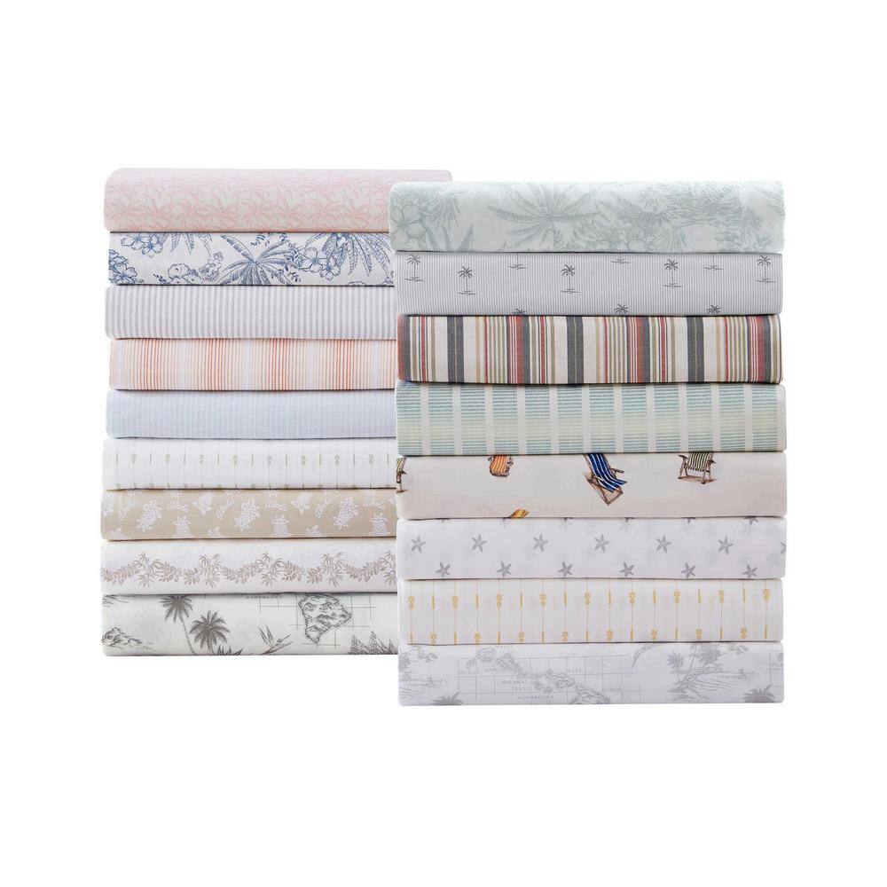 King Pink Cotton Percale Printed Sheet Set