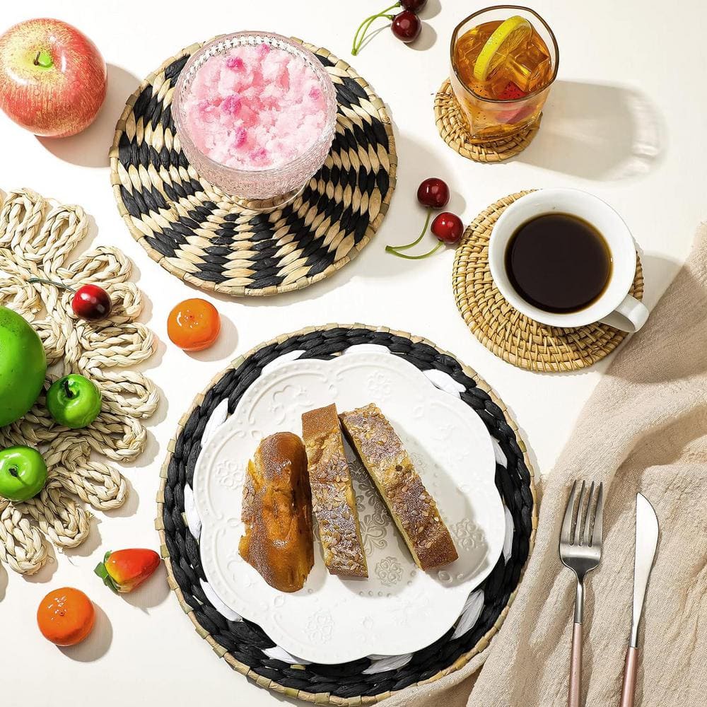 11-Piece Multicolor Bulrush Woven Boho Wall Basket Decor Set