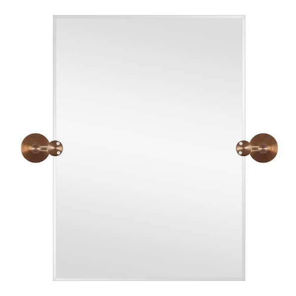 Dovelina 40 in. H x 30 in. W Industrial Modern Rectangle Frameless Hardware Decorative Mirror Wall Mirror