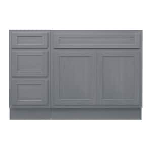 51 in. W x 21 in. D x 32.5 in. H Bath Vanity Cabinet without Top in Silver