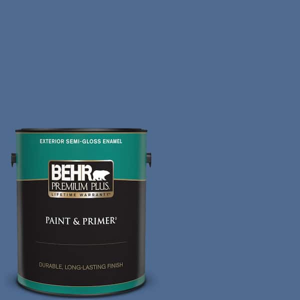 BEHR PREMIUM PLUS 1 gal. #590D-6 Wickford Bay Semi-Gloss Enamel Exterior Paint & Primer