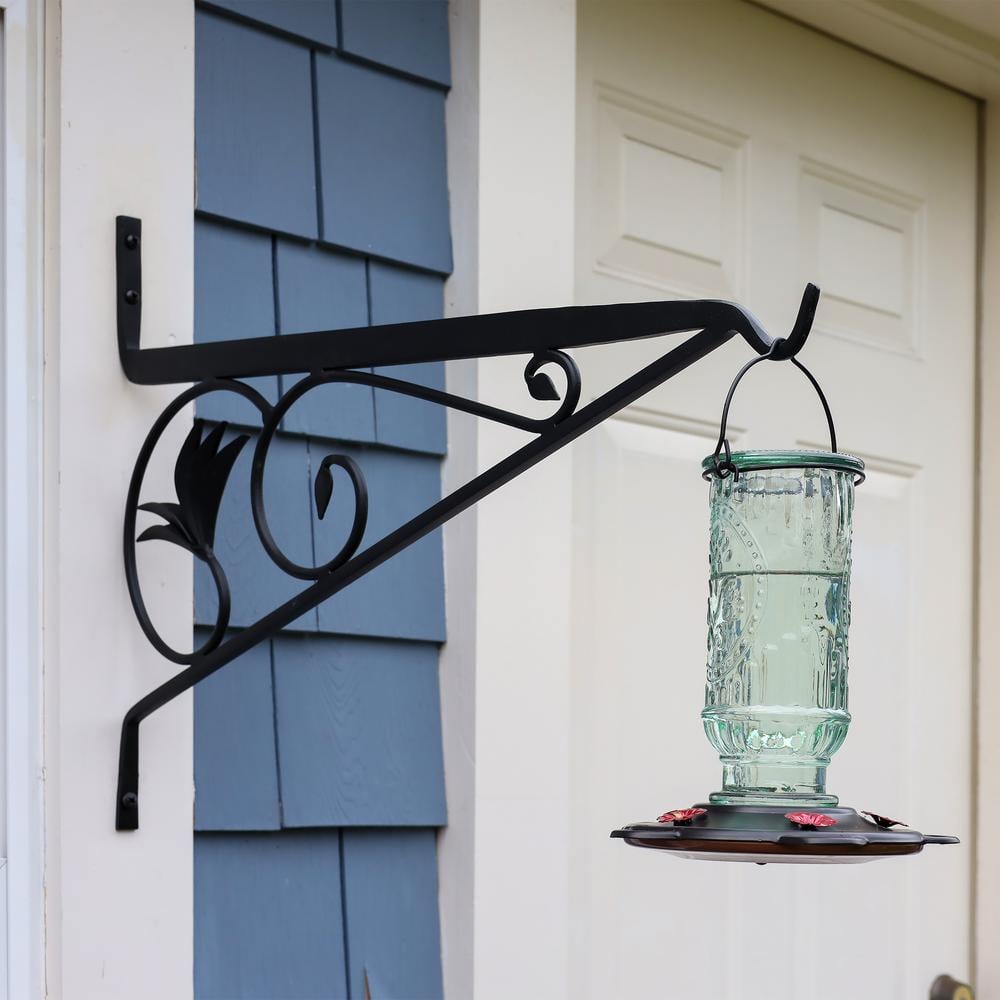 Black Iron Floral Design Morris Bracket, 24"