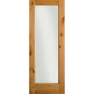 24 in. x 96 in. Rustic Knotty Alder 1-Lite with Solid Core Left-Hand Wood Single Prehung Interior Door