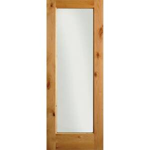32 in. x 96 in. Rustic Knotty Alder 1-Lite with Solid Wood Core Right-Hand Single Prehung Interior Door