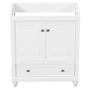 17.7 in. W x 29.5 in. D x 33.9 in. H Bath Vanity Cabinet without Top with Solid Frame in White