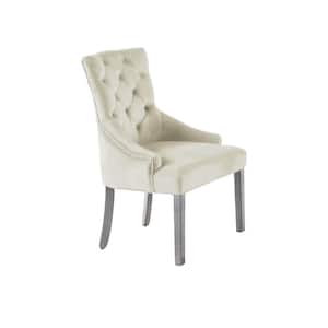 Oswald Beige Velvet Dining Chairs (Set of 2)